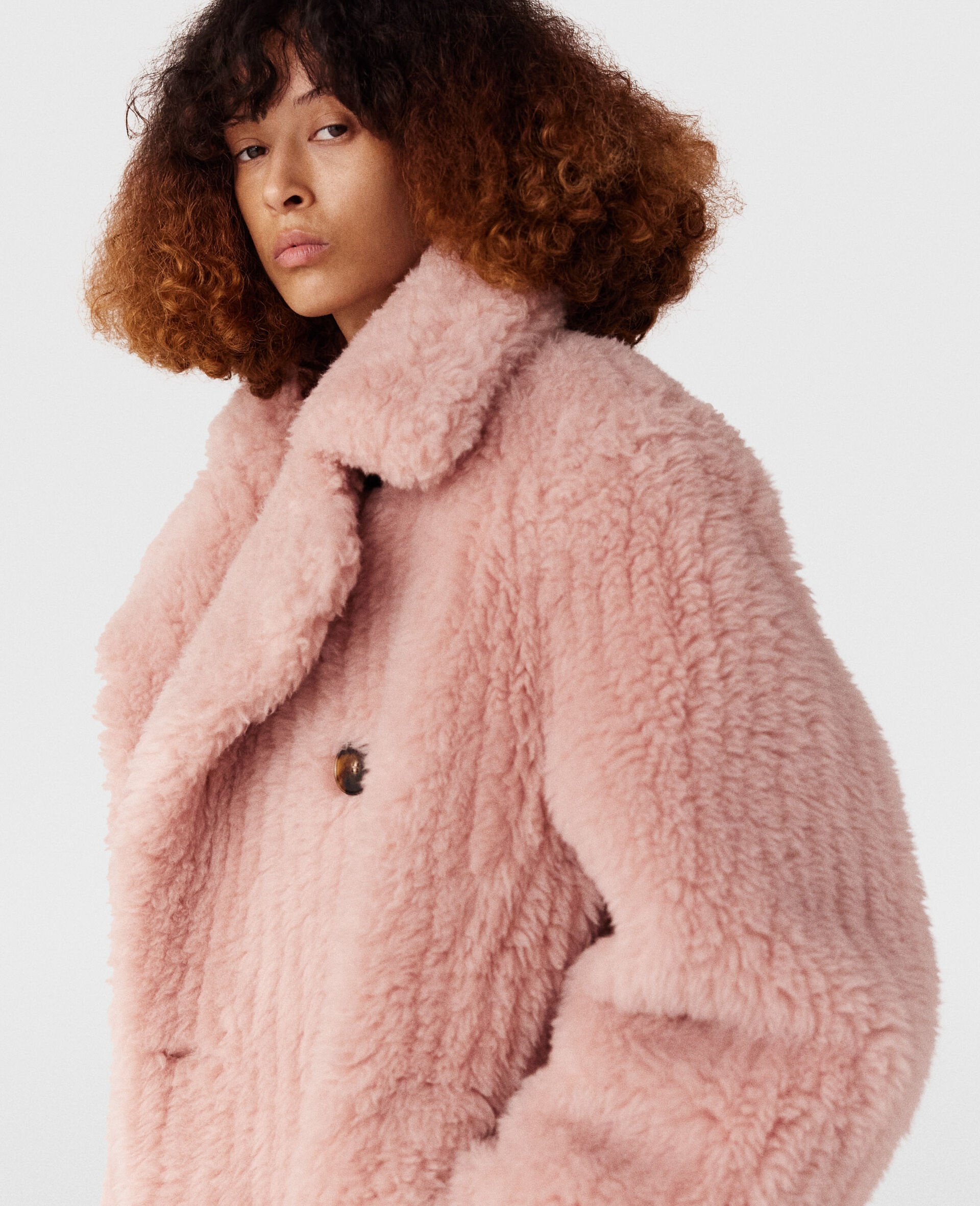 Oversized Plush Teddy Long Coat - 7