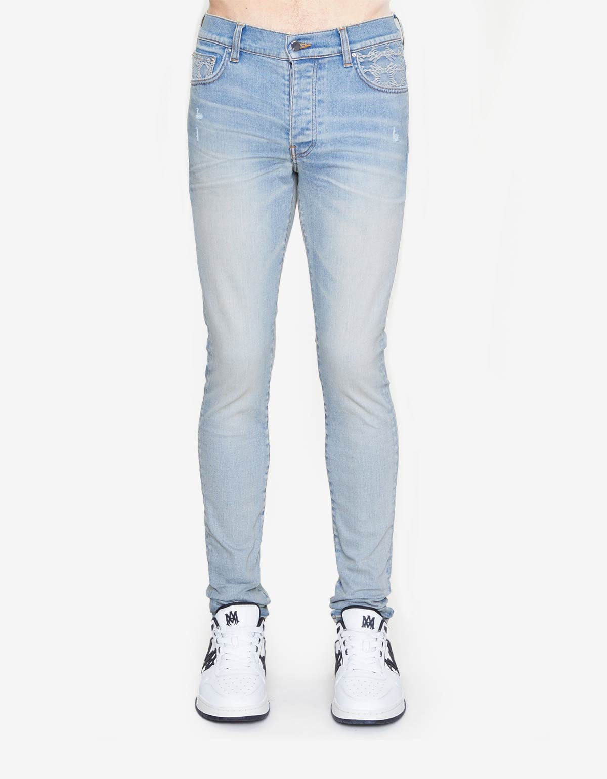 Amiri Blue MA Quad Contrast Skinny Jeans - 1