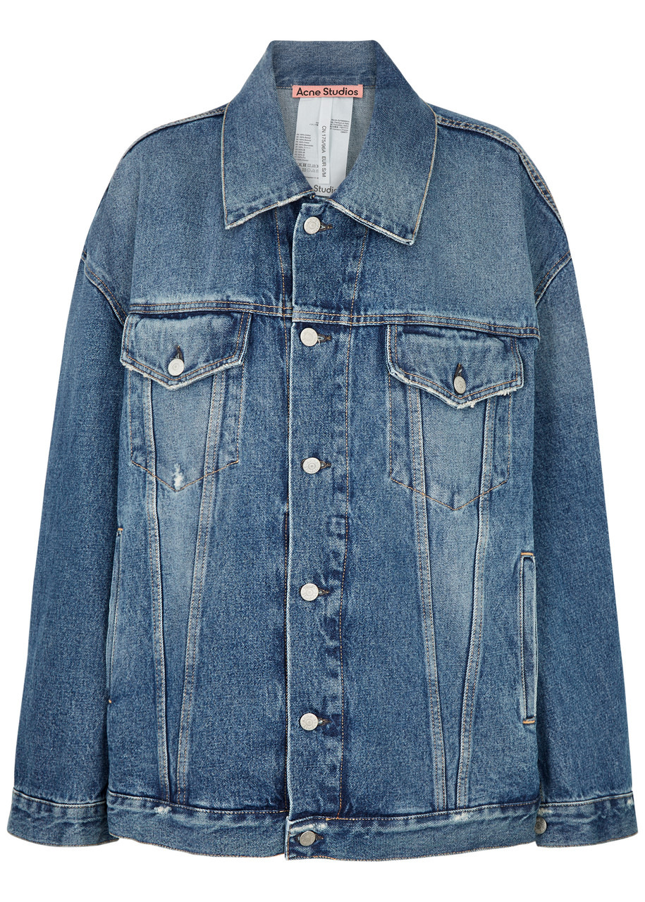 Oversized distressed denim jacket - 1