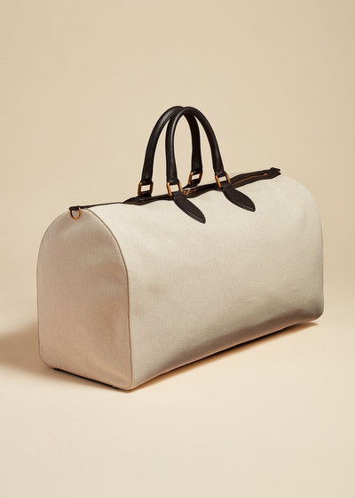 KHAITE The Pierre Weekender in Natural and Black Leather outlook