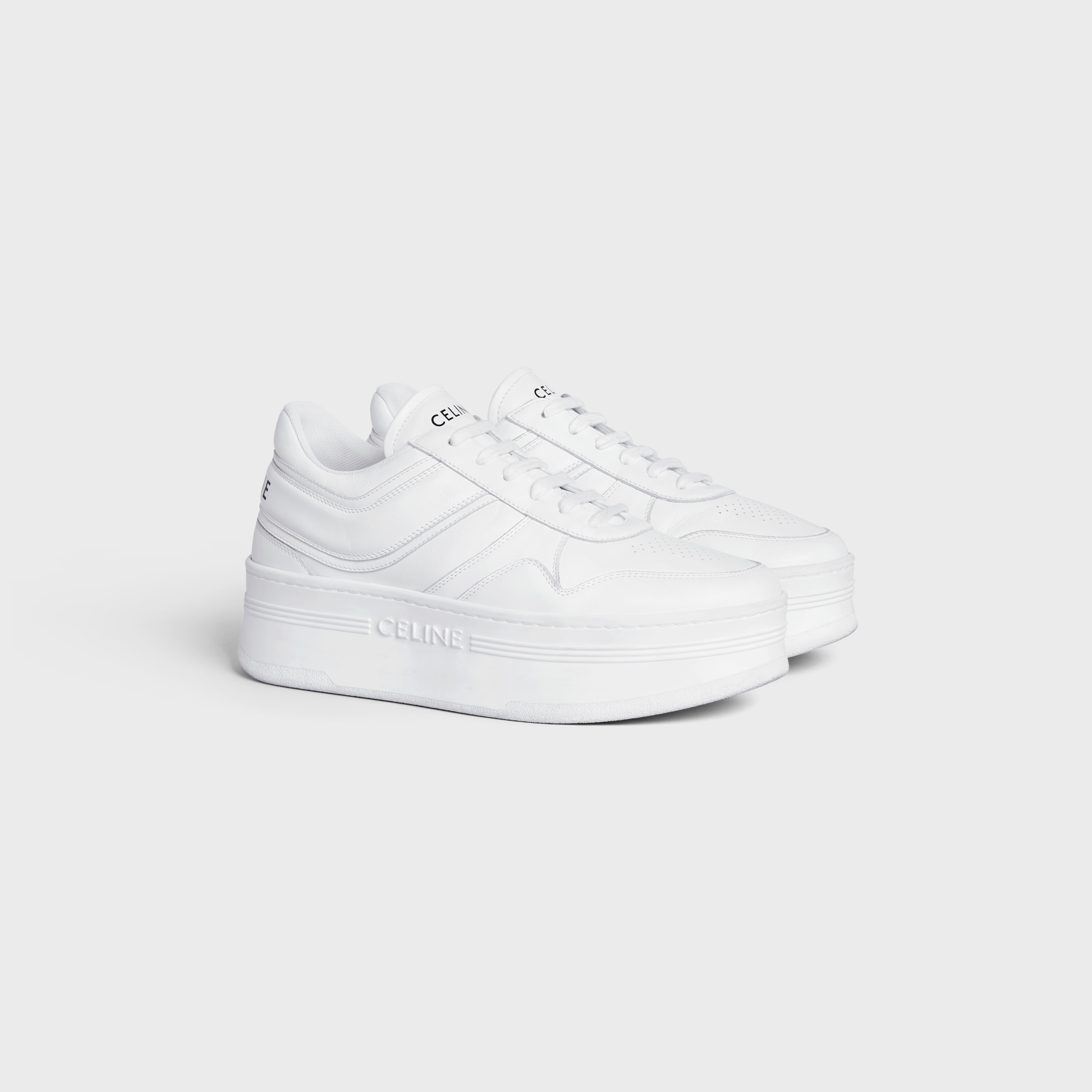 関税込 CELINE BLOCK SNEAKERS WITH WEDGE OUTSOLE in CALFSKIN CELINE BLOCK SNEAKERS WITH WEDGE OUTSOLE in CALFSKIN