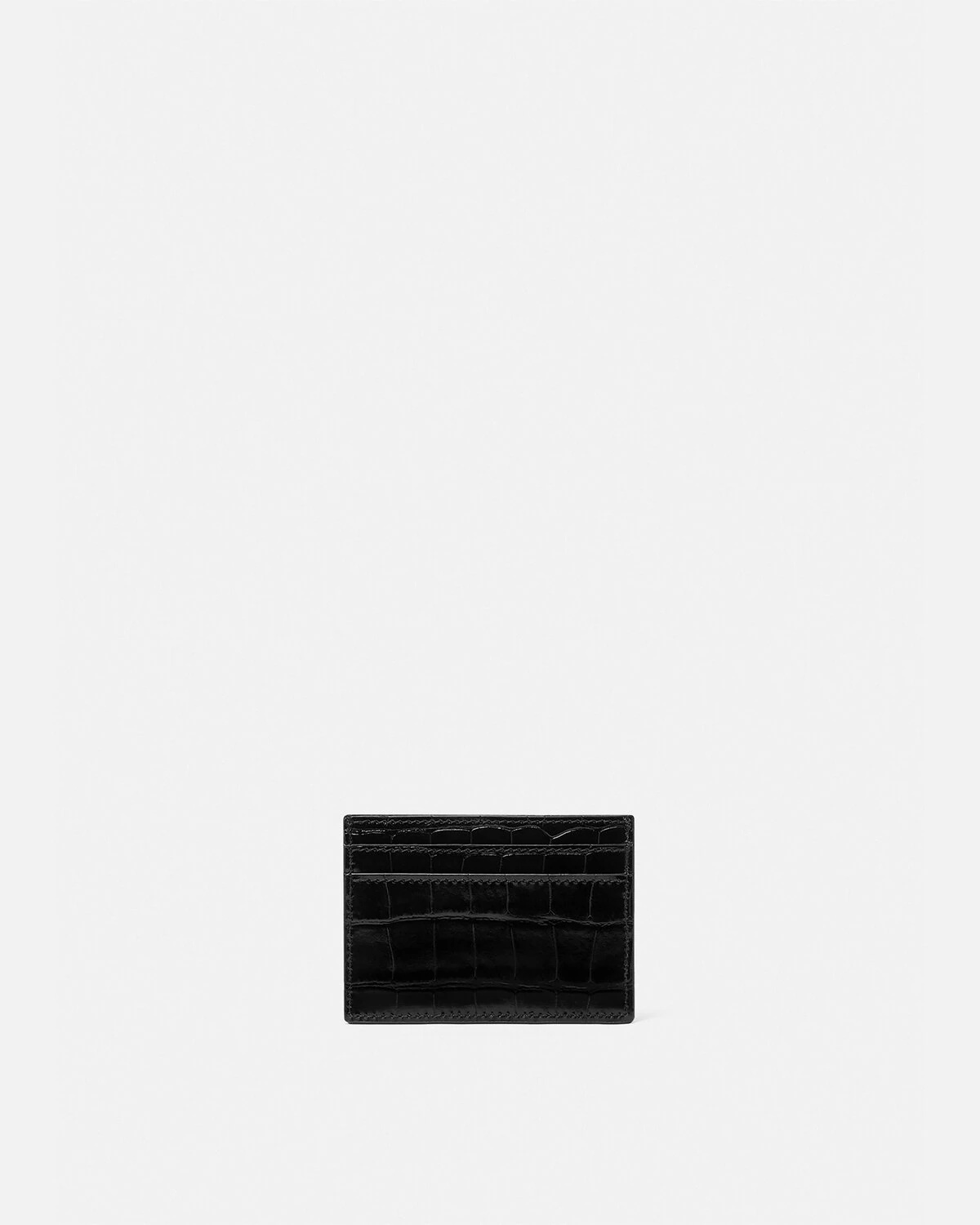 Croc-Effect Greca Goddess Card Holder - 3