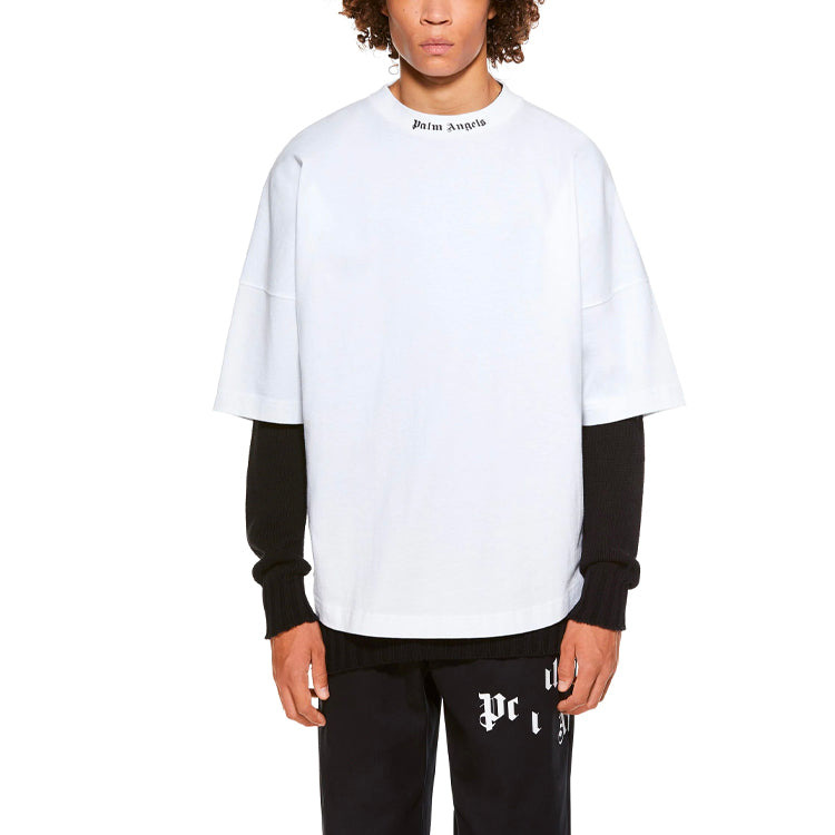 Palm Angels SS21 Classic Logo Over Tee 'White Black' PMAA002R21JER0010110 - 3