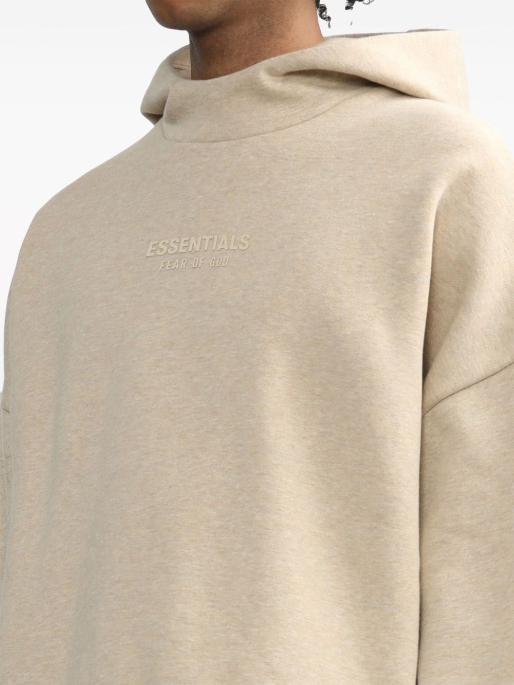 logo-embossed jersey hoodie - 5