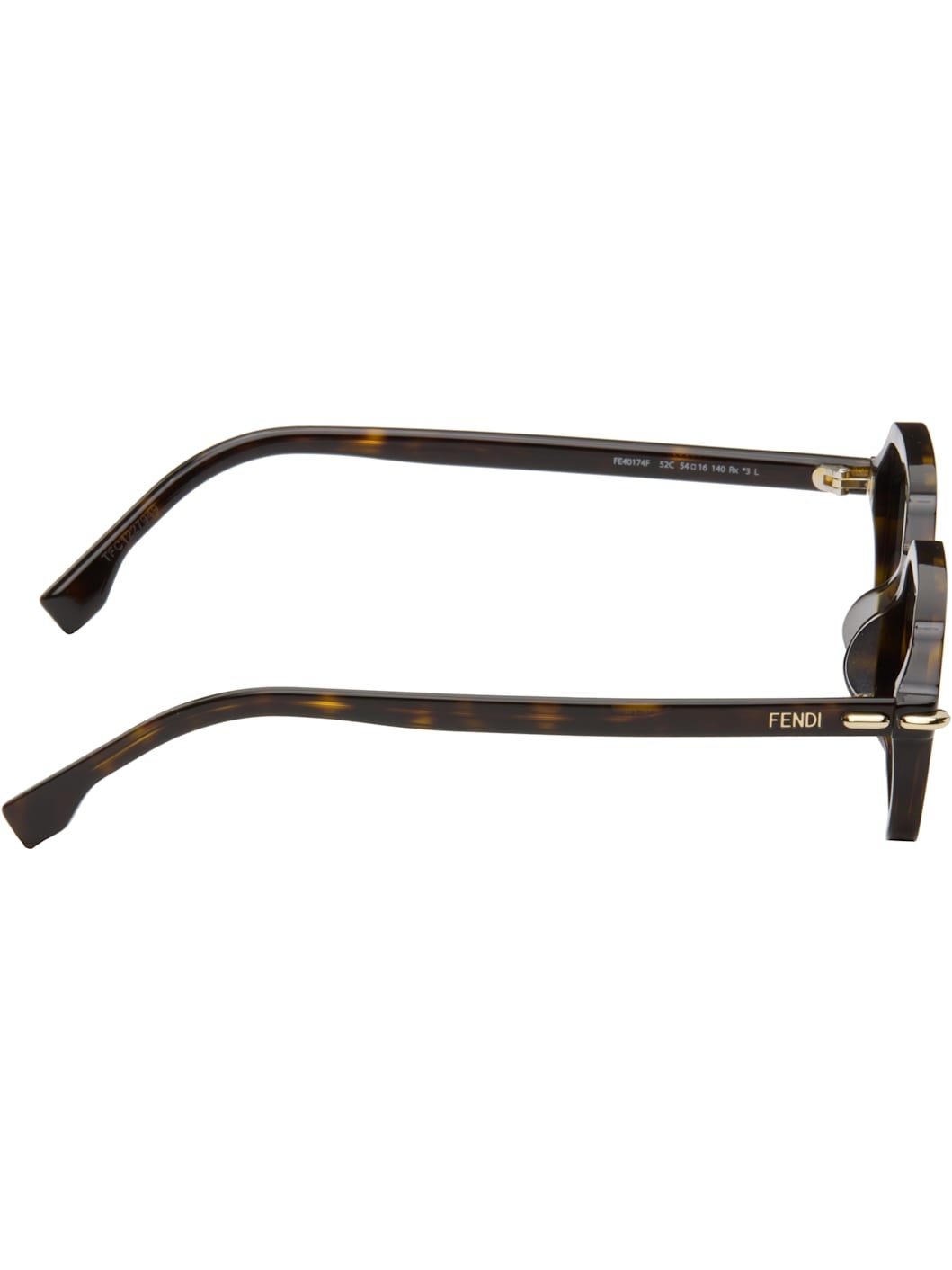 Brown & Black 'Fendi' Selleria Rectangle Sunglasses - 2