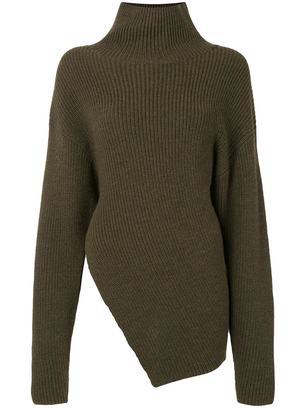 asymmetrical wool turtleneck jumper - 1