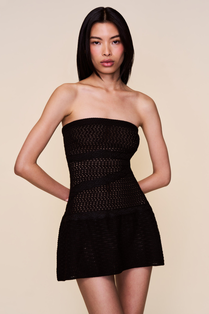 GUIZIO STRAPLESS CROCHET DRESS outlook