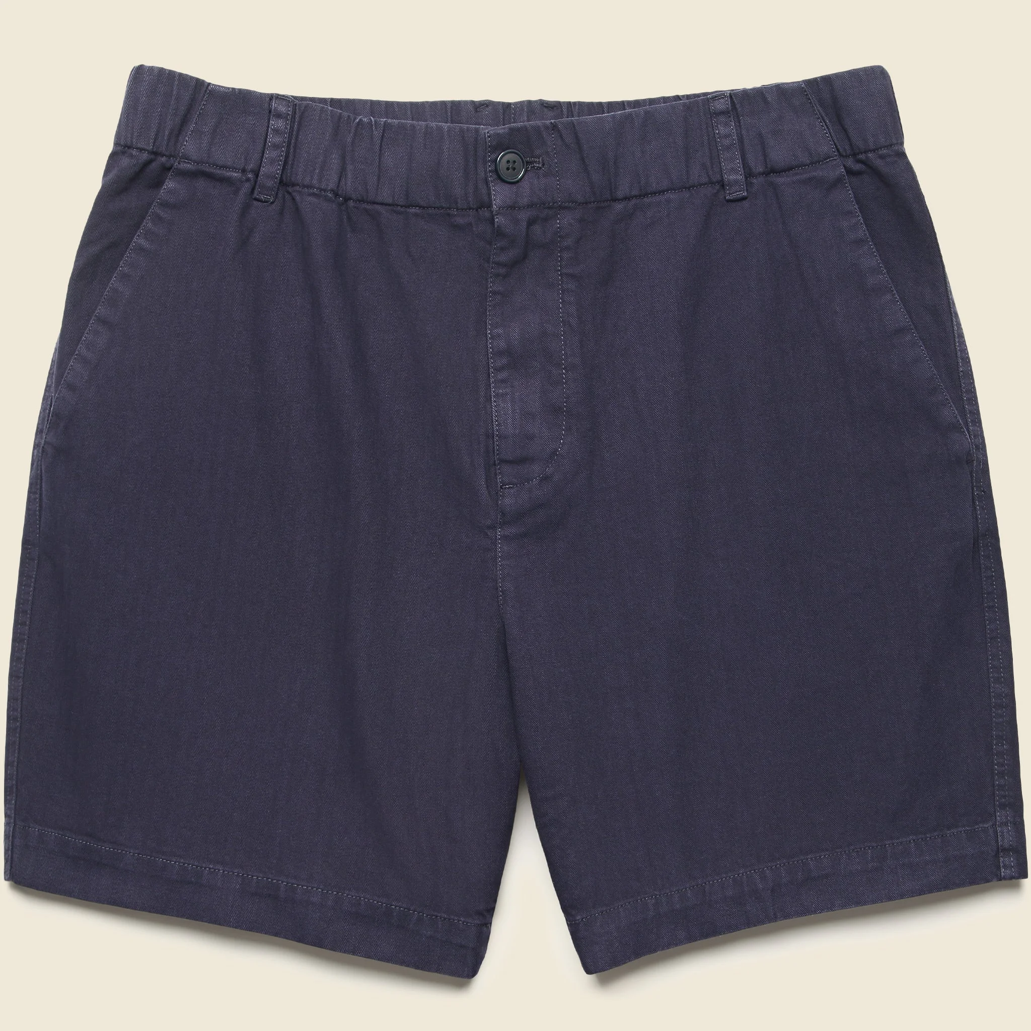 7" Herringbone Pull-On Shorts - Navy - 1
