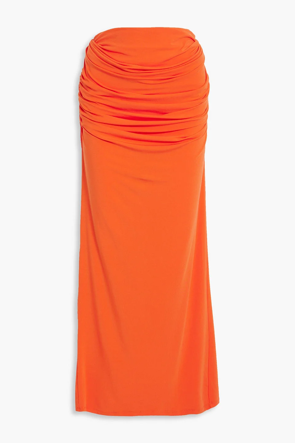 Draped ribbed stretch-TENCEL™ jersey maxi skirt - 1