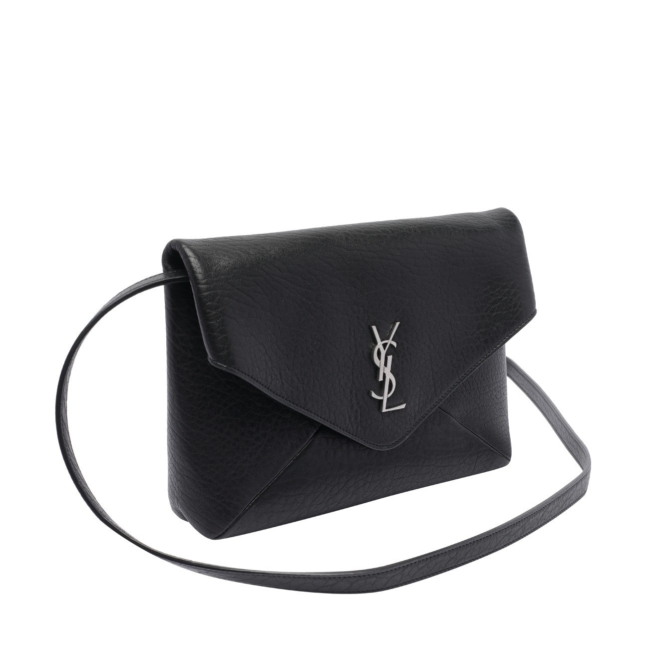 ショルダーバッグ SAINT LAURENT CASSANDRA ENVELOPE MESSENGER BAG Cassandre Envelope leather messenger bag in black - Saint