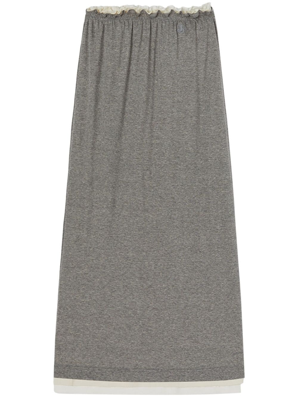 layered jersey midi skirt - 1