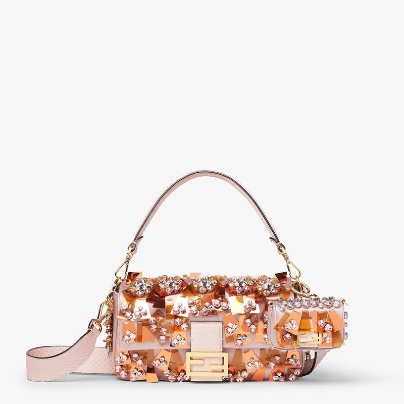 Nano Baguette Charm Pink satin charm with appliqués 2