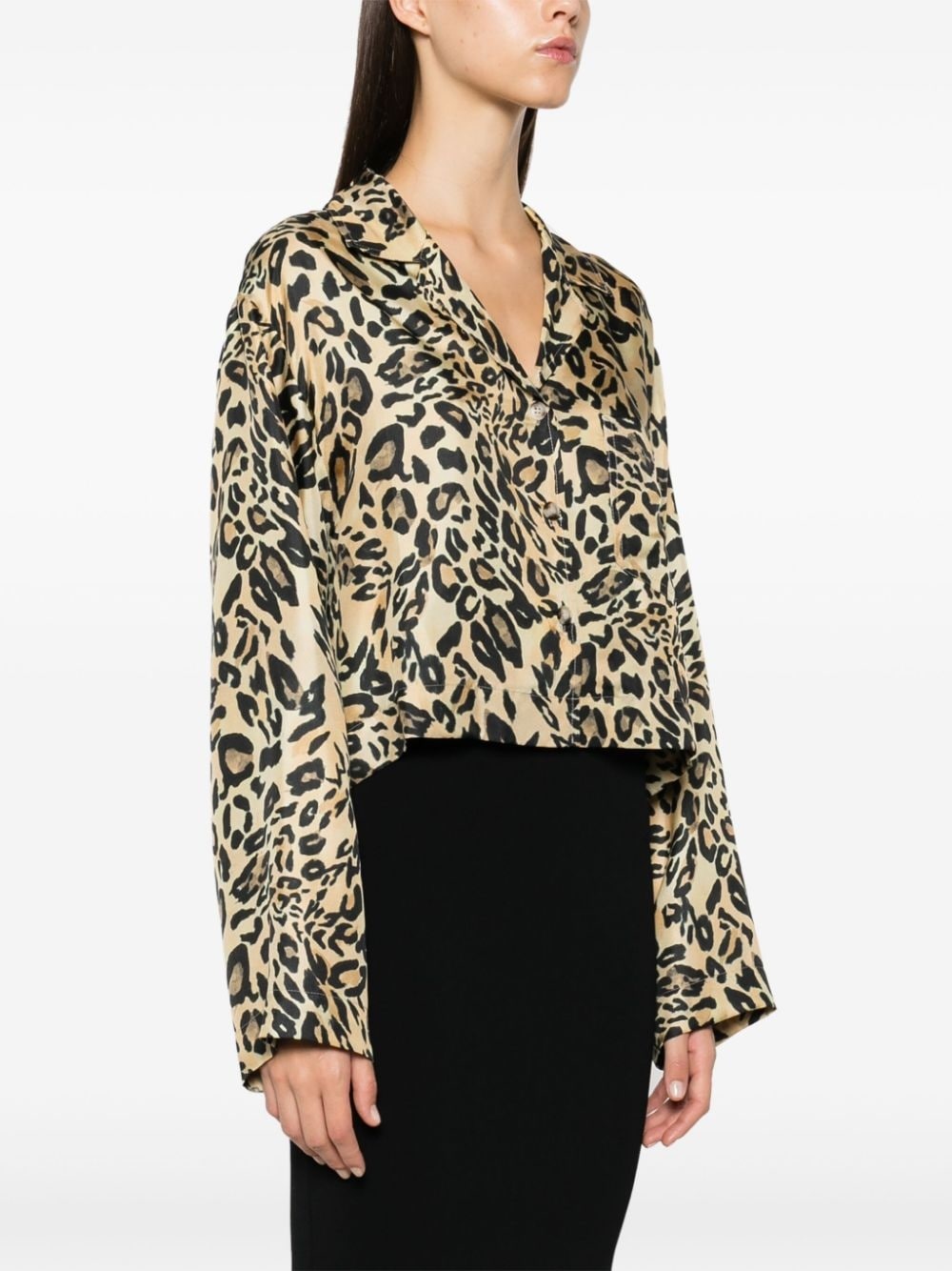 cropped long-sleeves shirt - 3