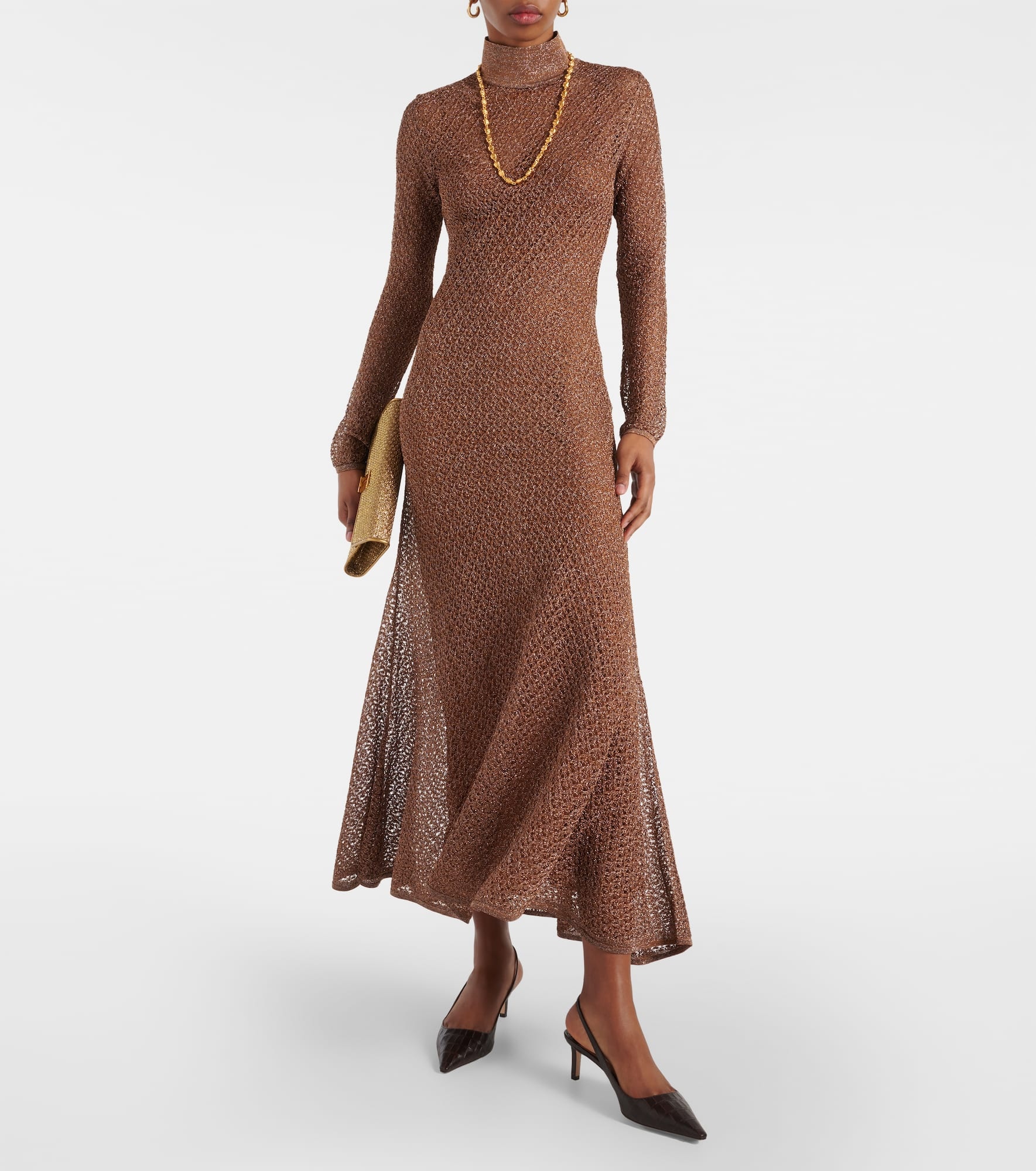 Open-knit Lurex® maxi dress - 2