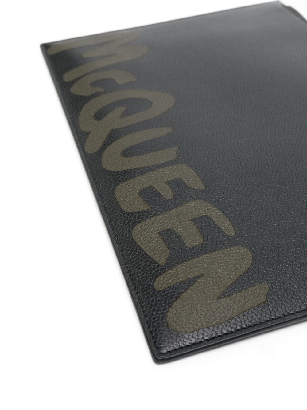 logo-print leather clutch bag - 4