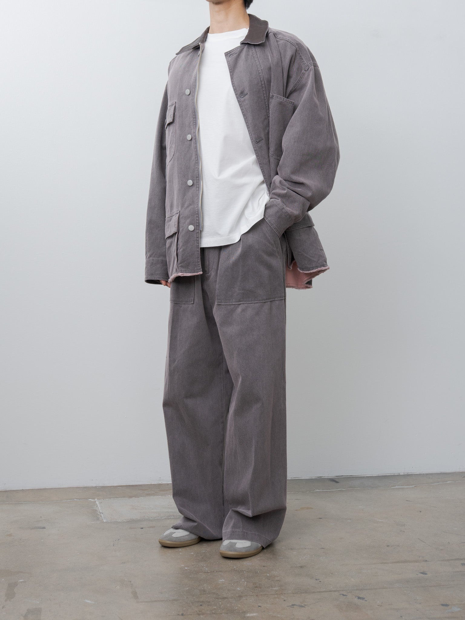 Cotton Cut-Off Coverall Jacket - Dusty Pink - 12