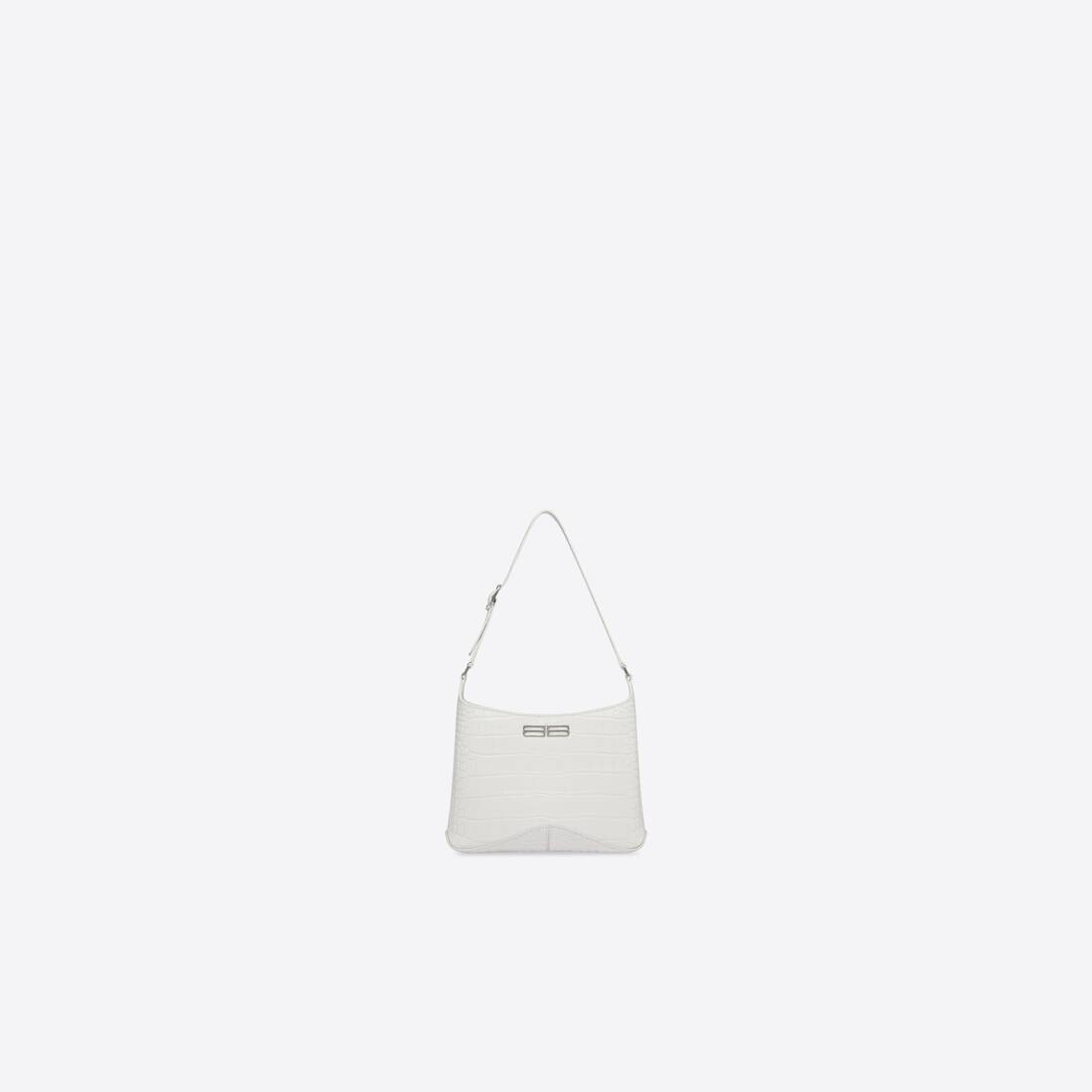 Women's Xx Small Hobo Bag Crocodile Embossed in White - 1