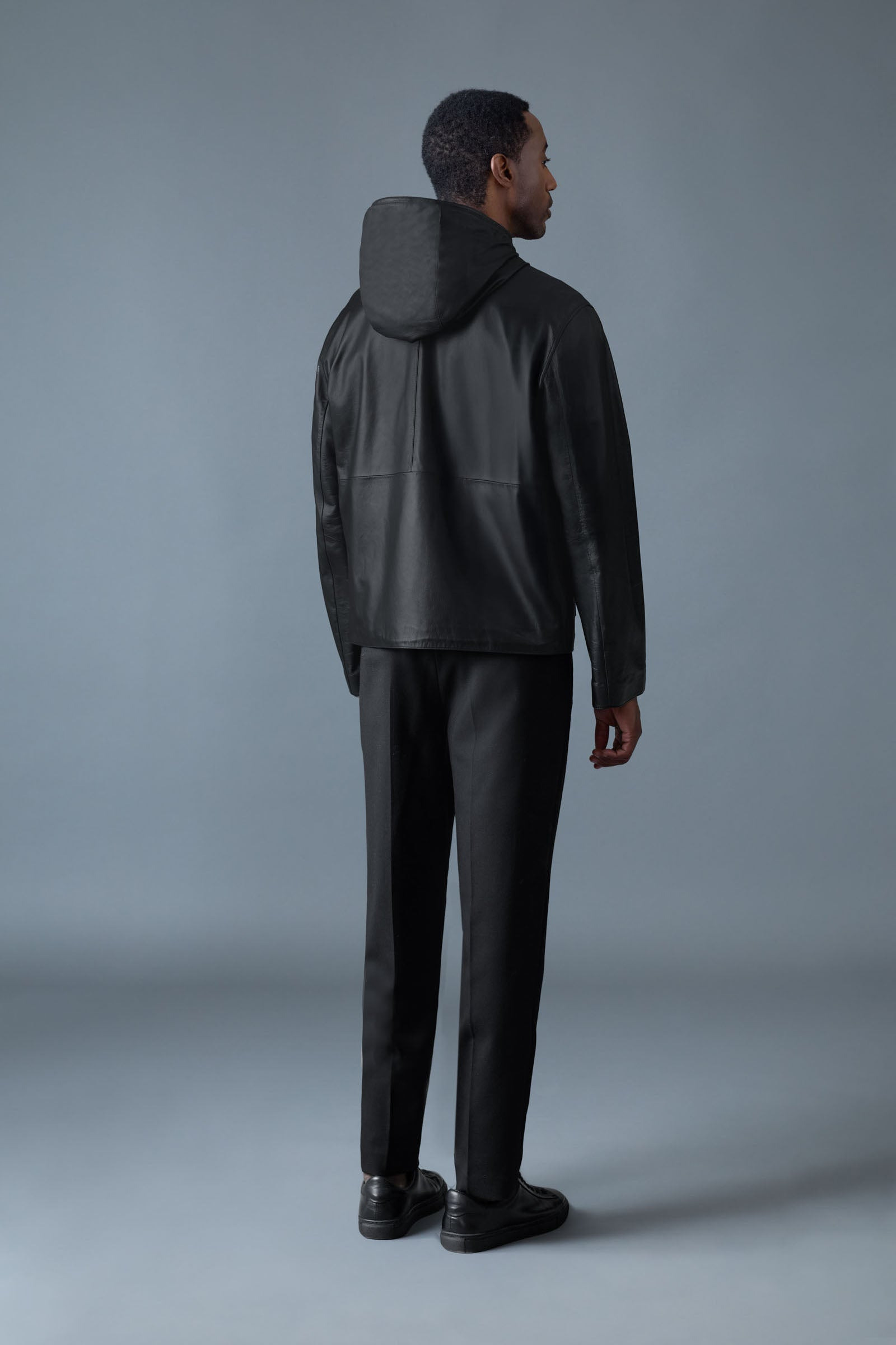 IVAN Leather Hooded Jacket - 4