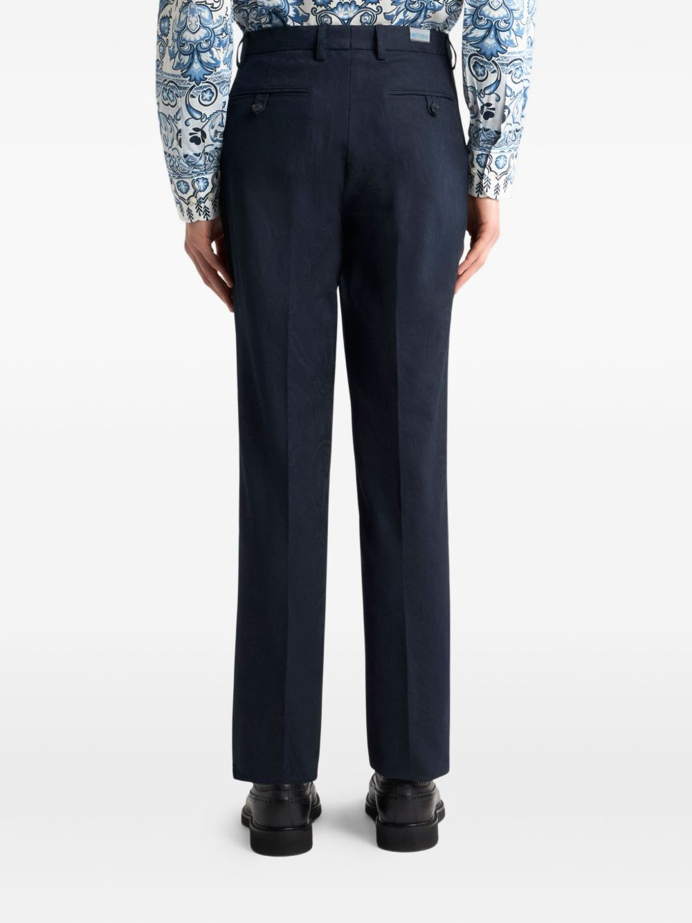 paisley-jacquard tailored trousers - 3