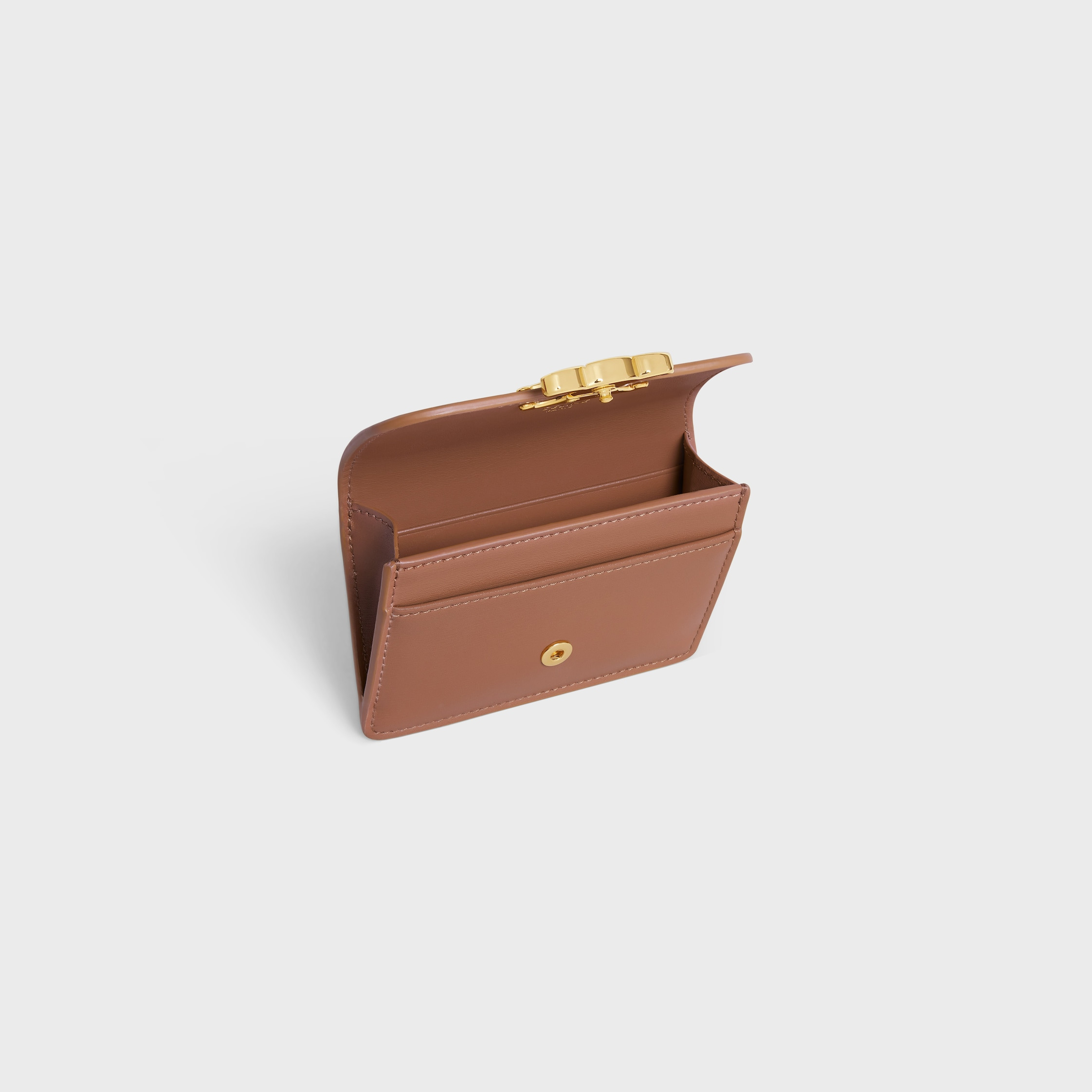 CARD HOLDER WITH FLAP TRIOMPHE in Shiny calfskin - 4