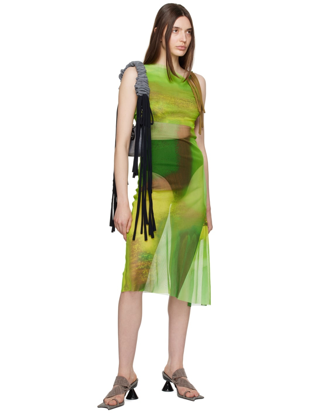 Green Cutout Midi Dress - 4
