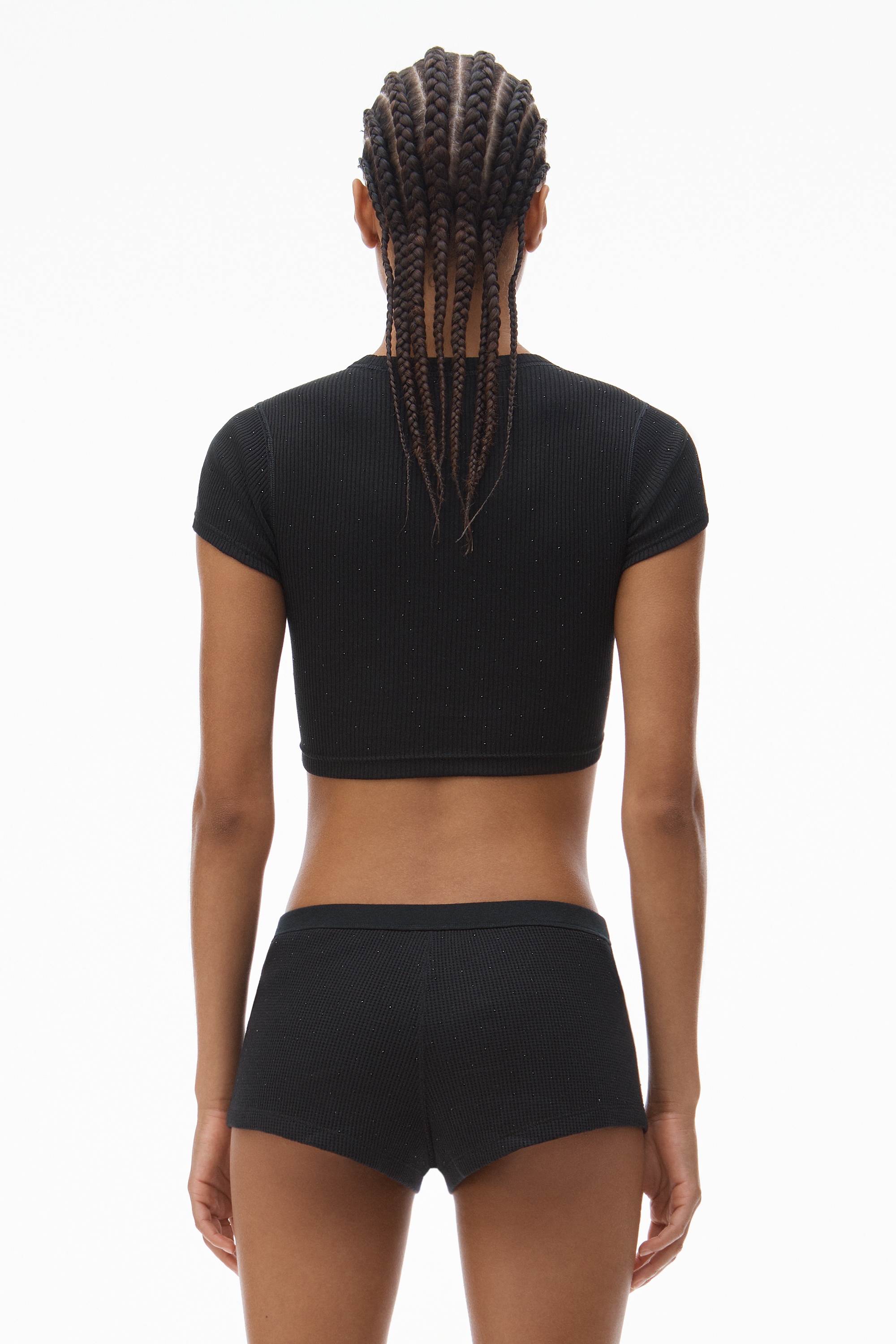 Crystal Hotfix Short-Sleeve Cropped Tee - 4