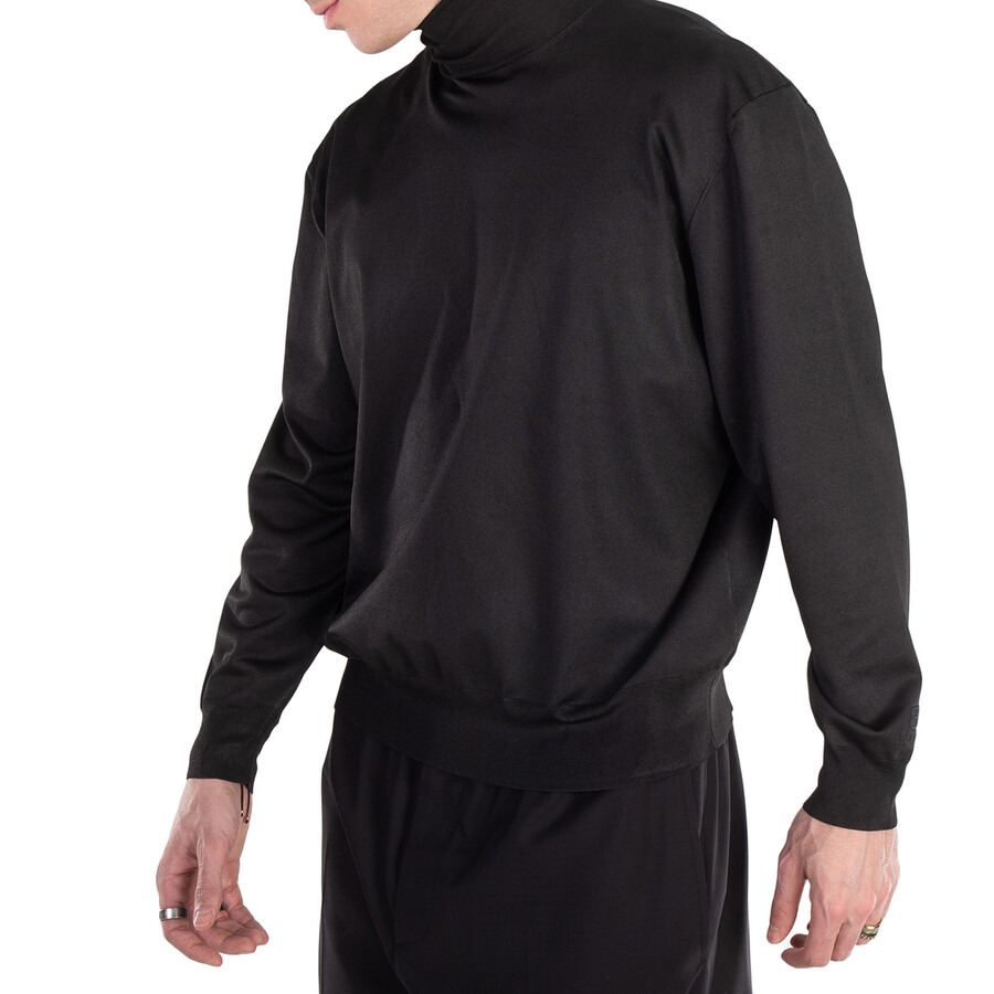 Balenciaga Men's Black BB Oversized High-Neck Sweater, Brand Size 1 (Small) - 3