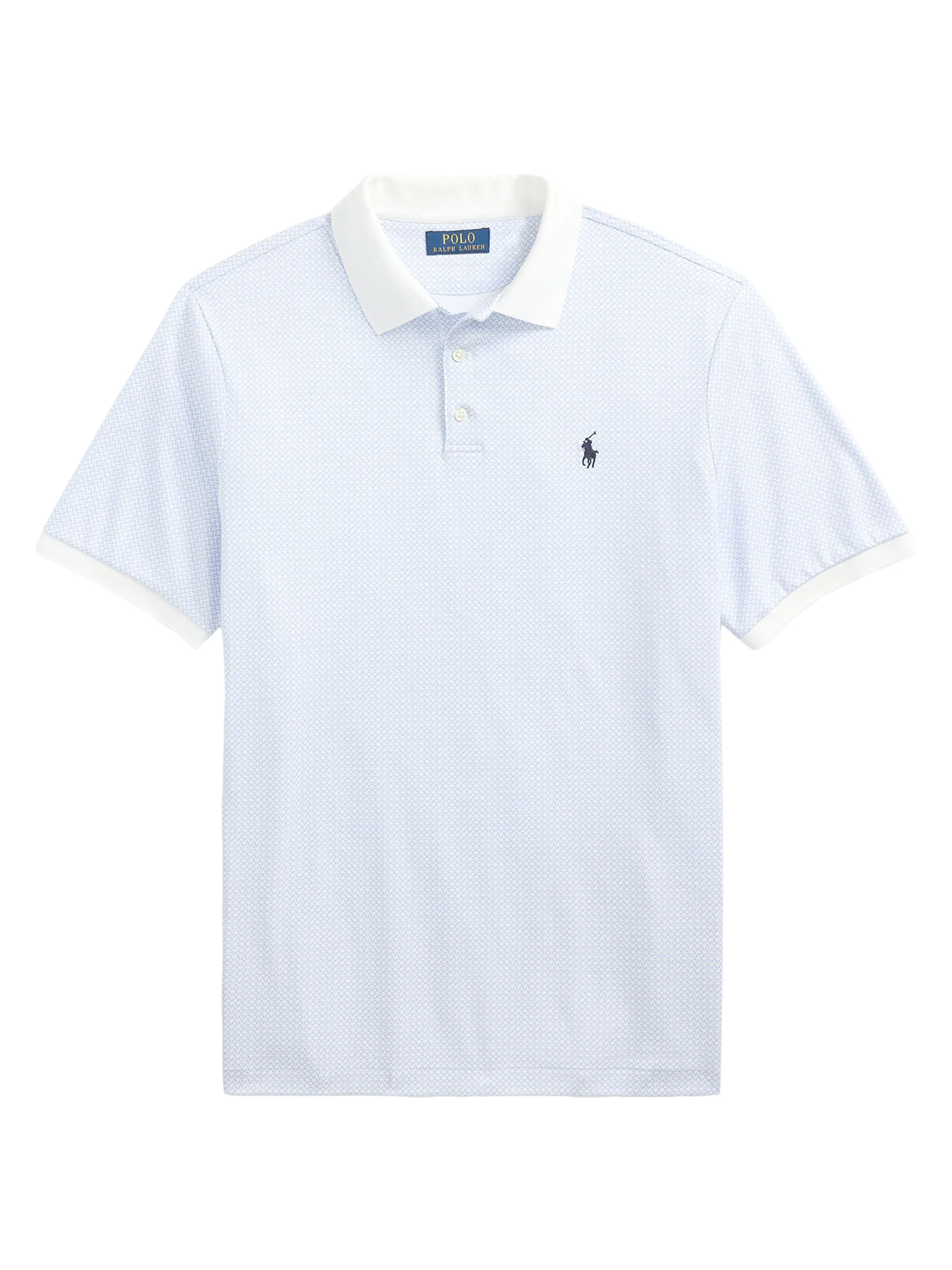 Men's Classic-Fit Print Soft Cotton Polo Shirt - Crescent Toss White - 1