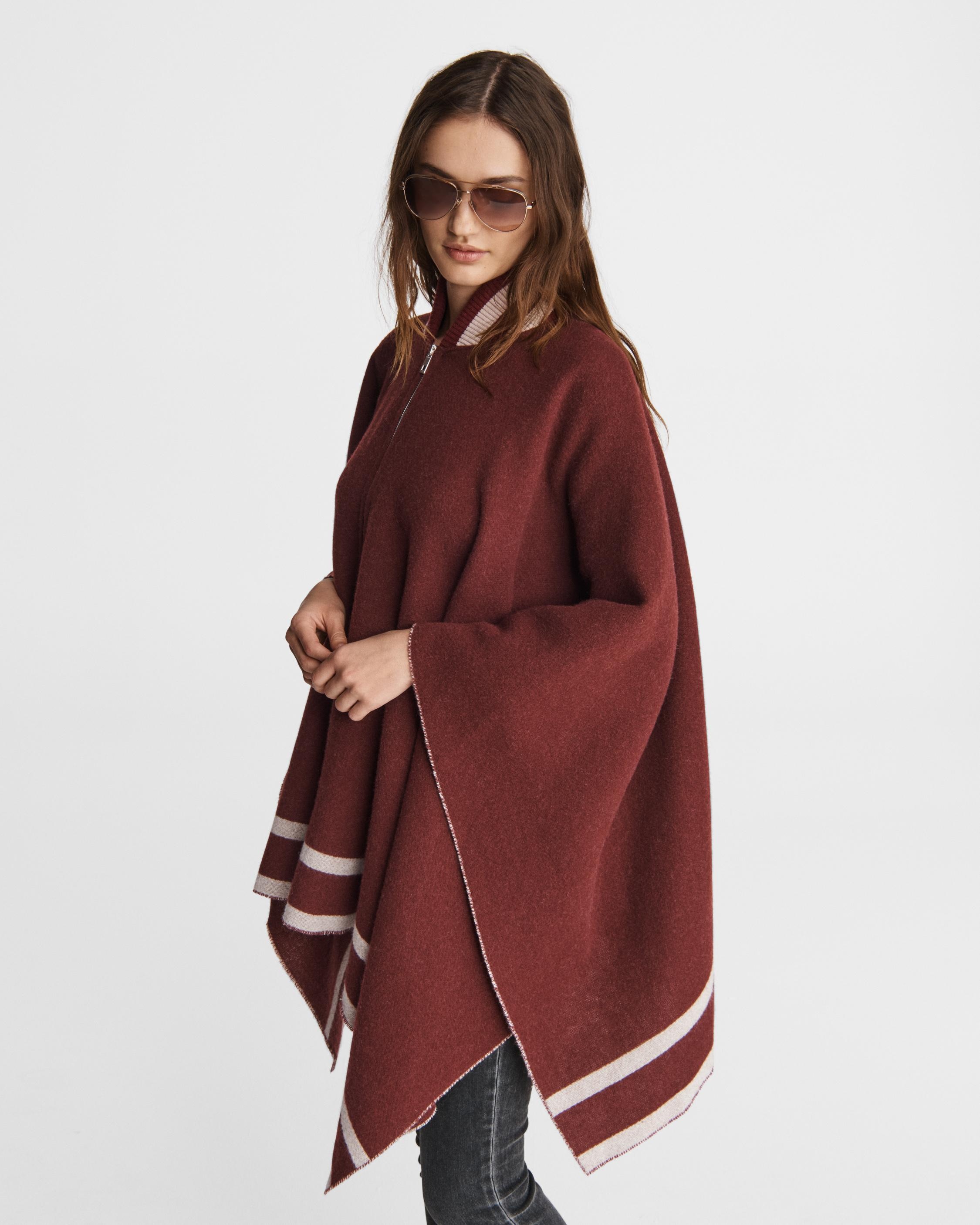 Varsity Zip Wool Poncho
Midweight Poncho - 2