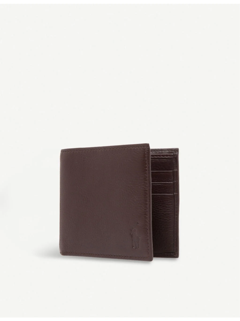 Pony-embossed pebbled leather billfold wallet - 1