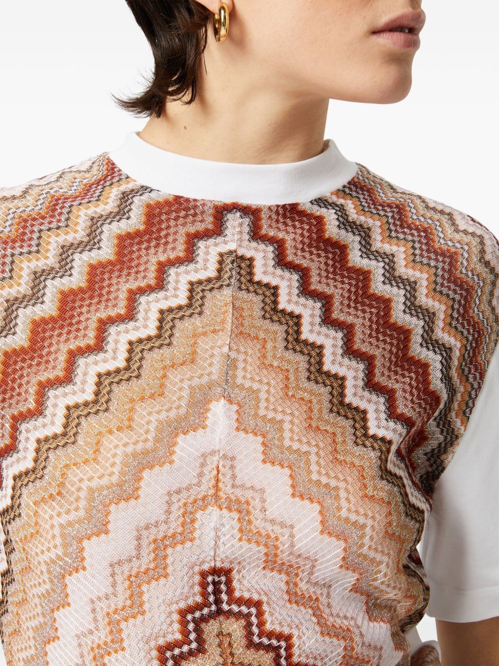 chevron-woven T-shirt - 4