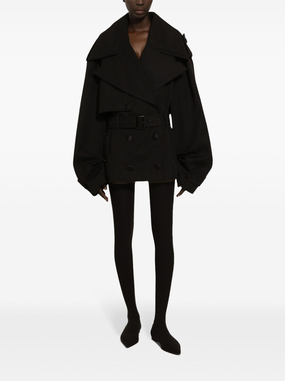 belted double-breasted jacket - 3