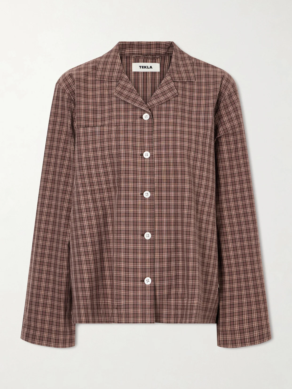 Checked Organic Cotton Pajama Shirt - 1