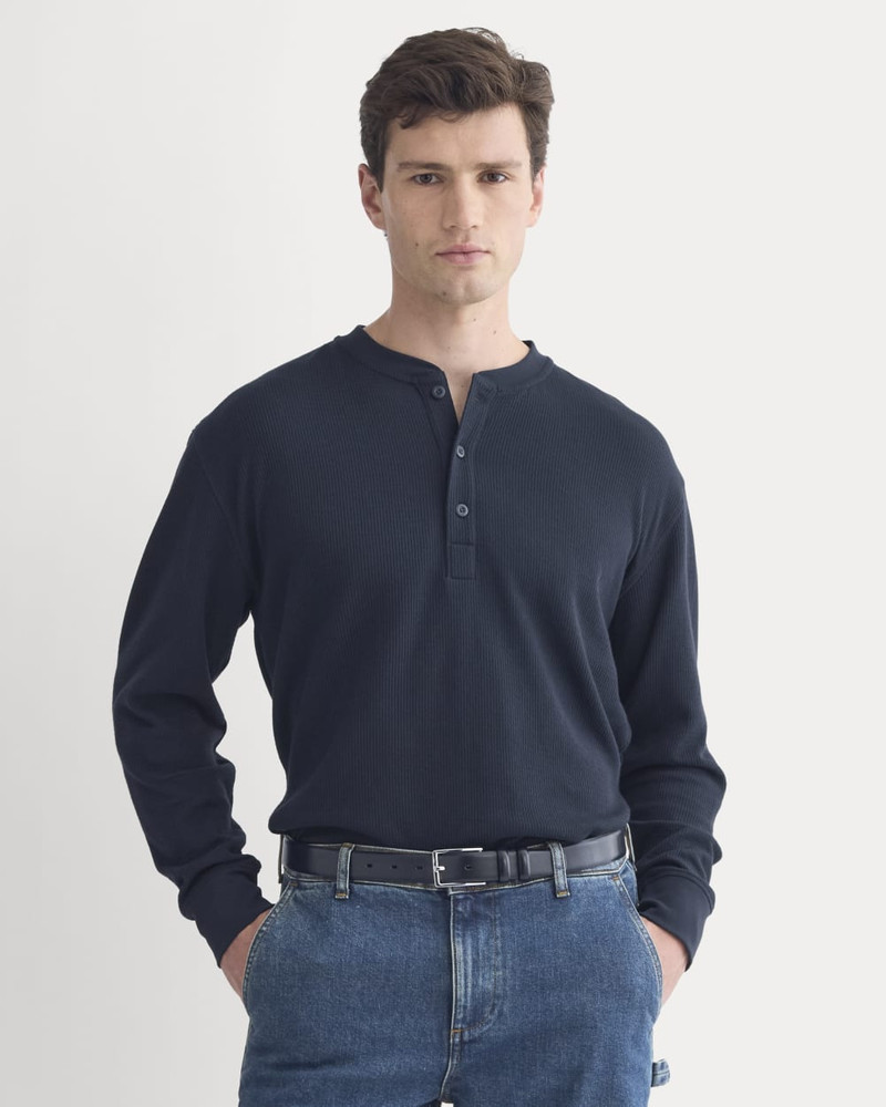 EVERLANE THERMAL HENLEY IN COZY WAFFLE outlook