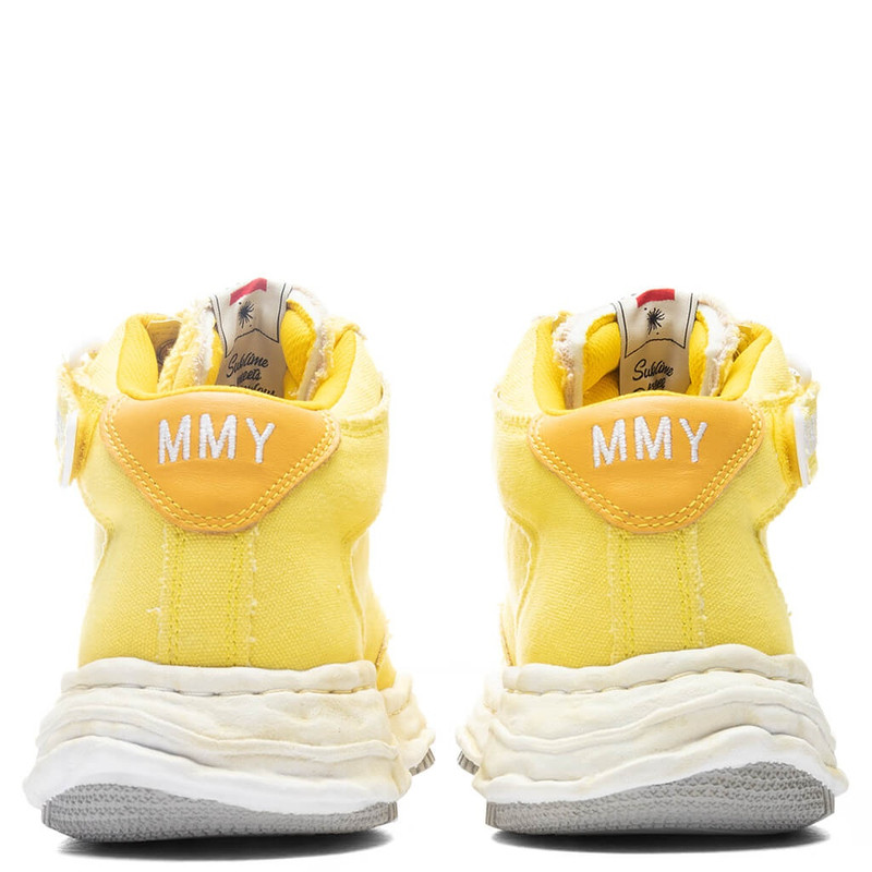 Maison MIHARAYASUHIRO WAYNE HIGH OG SOLE WASHED CANVAS SNEAKER - YELLOW outlook