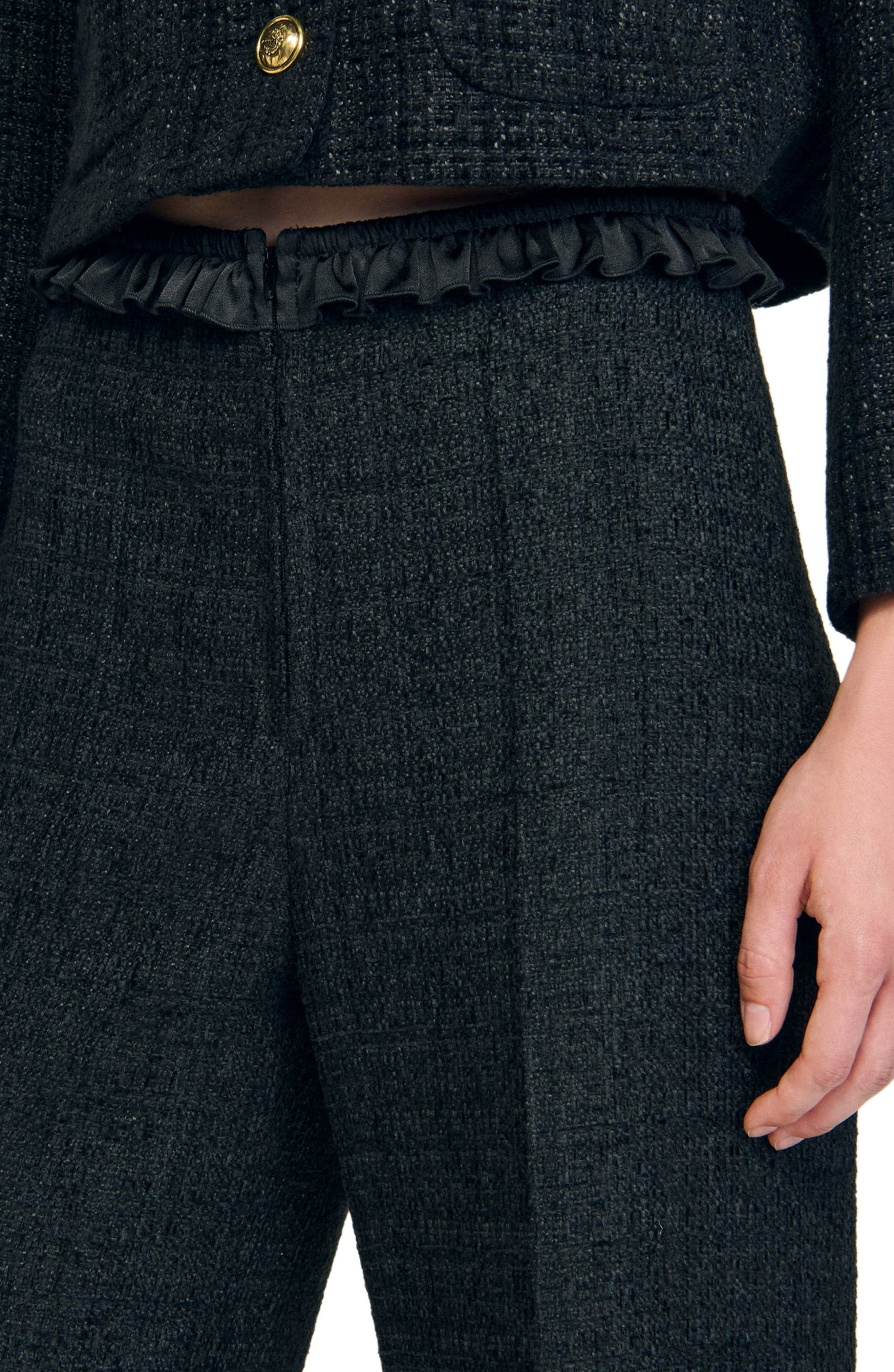 SANDRO Tweed suit trousers in Black at Nordstrom - 4