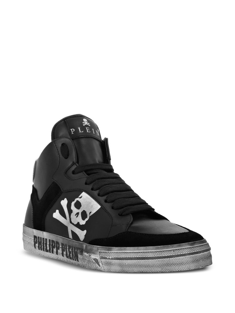 PHILIPP PLEIN skull-motif hi-top sneakers outlook