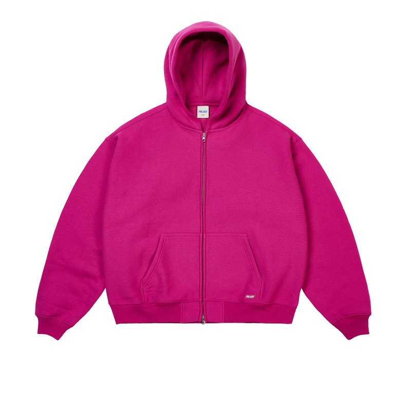 PALACE UNISEX ZIP HOOD HEAVY PINK outlook