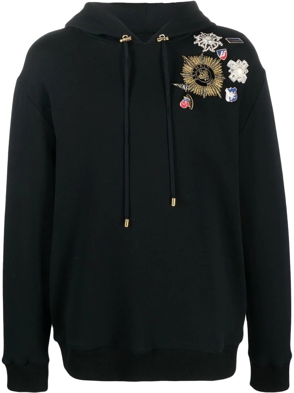 pin-embellished hoodie - 1