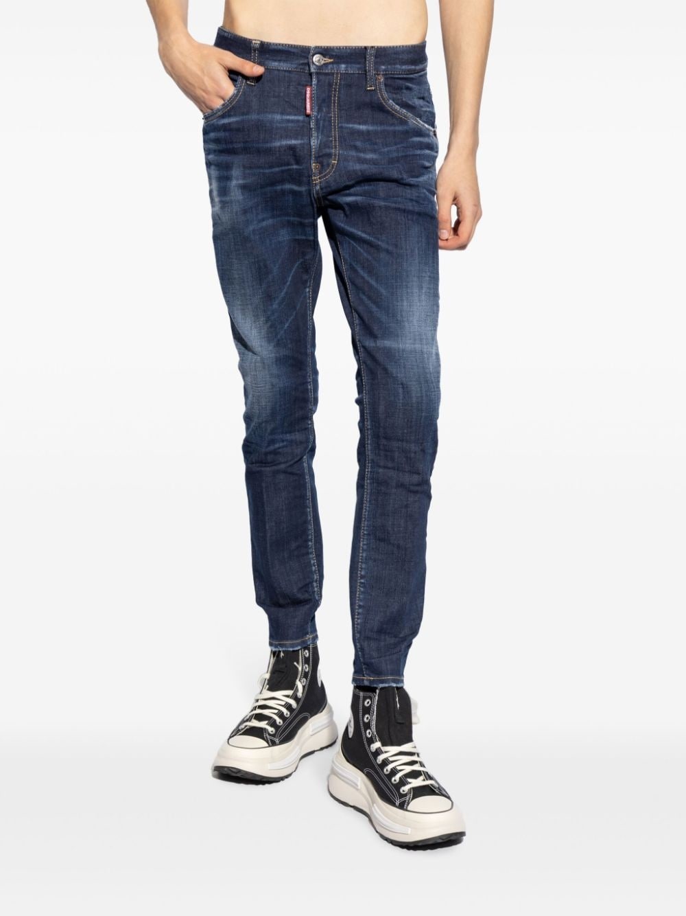 logo-patch cotton jeans - 3