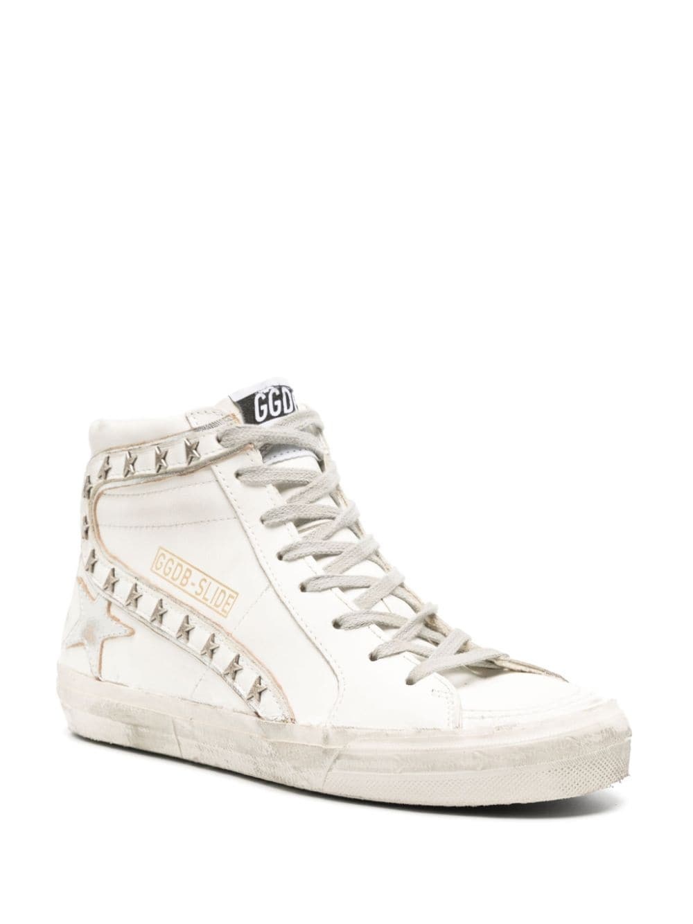 Slide high-top leather sneakers - 2