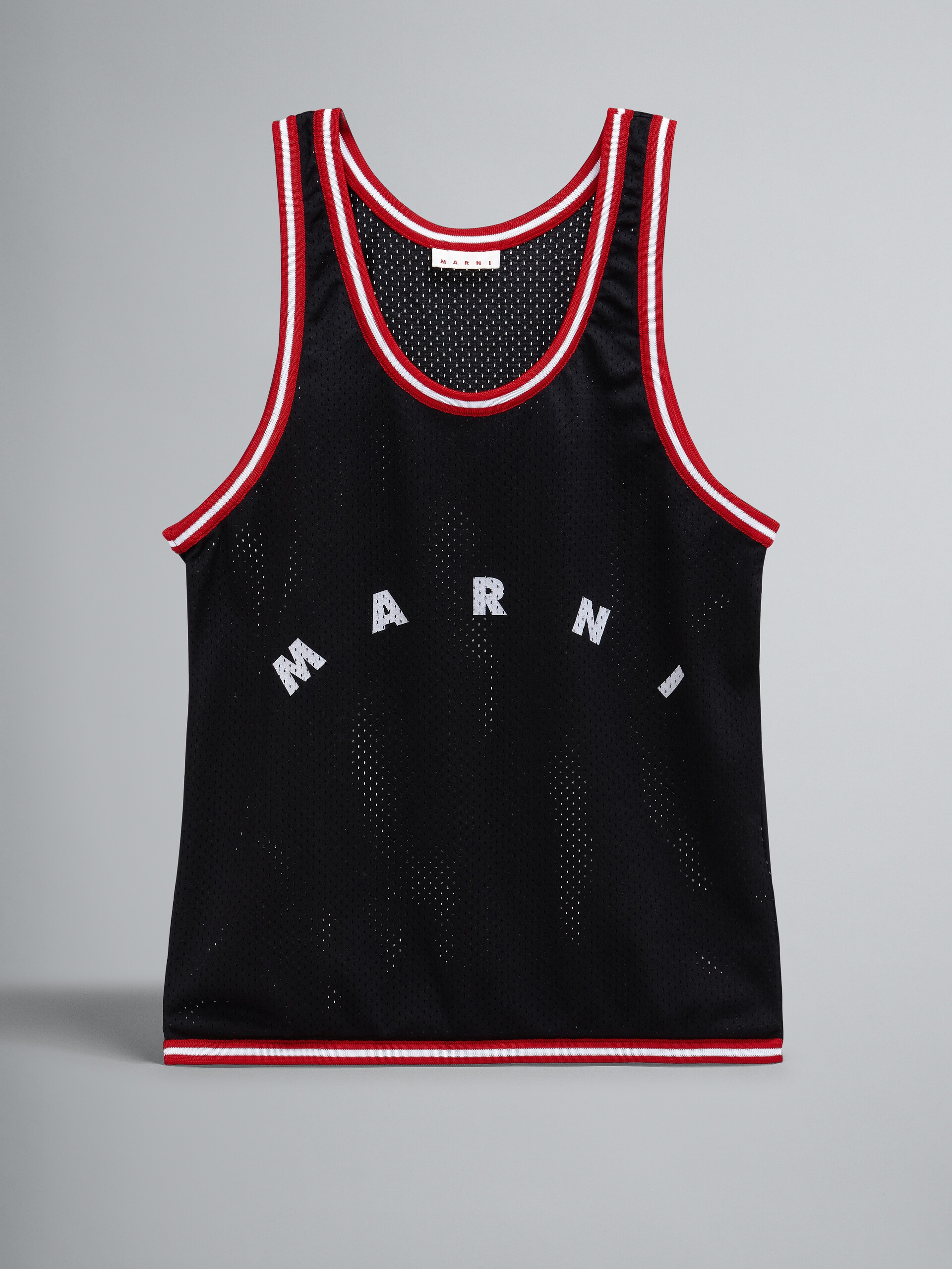BLACK BASKET TANK TOP SHOPPING BAG IN TECH FABRIC - 1