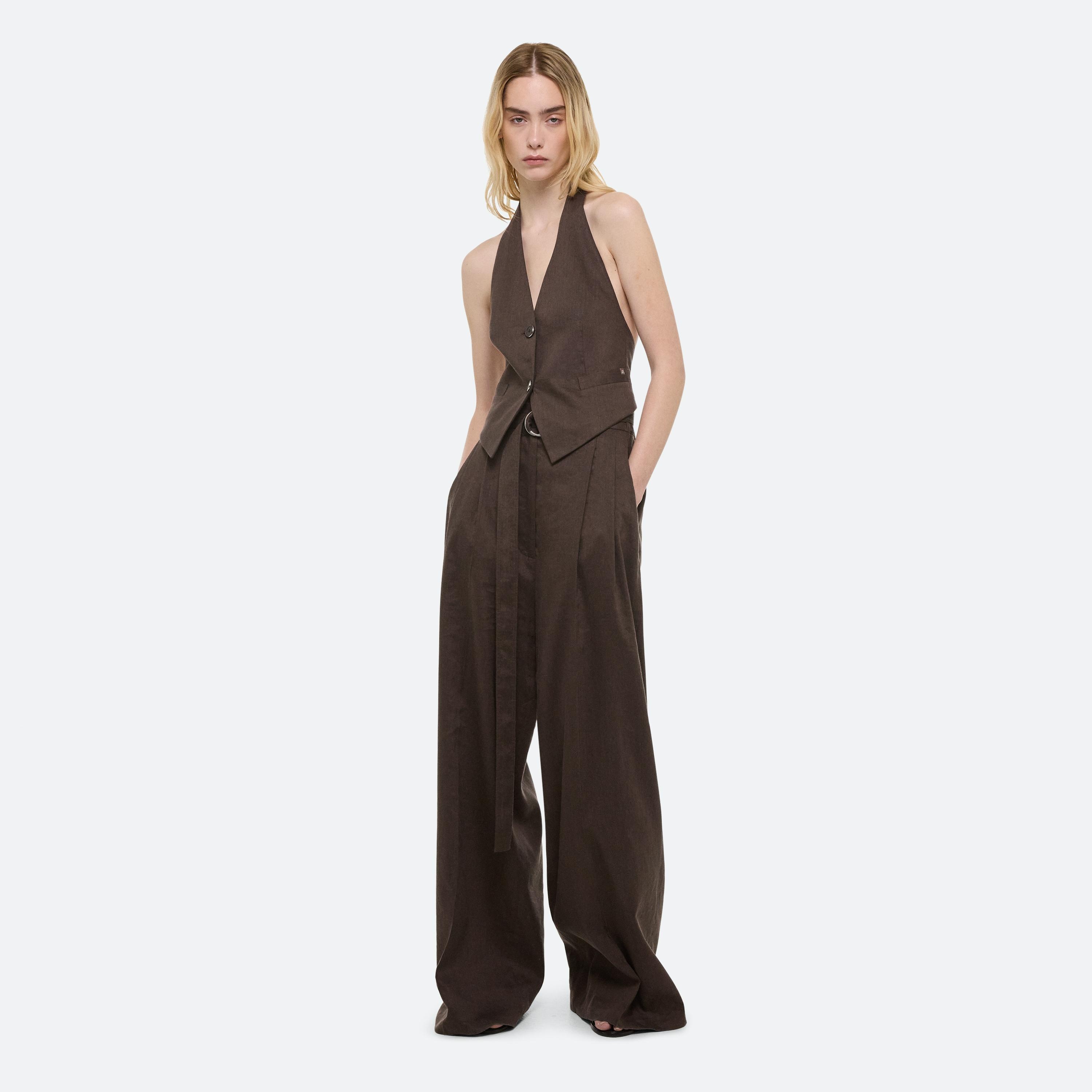LINEN HALTER VEST - 7