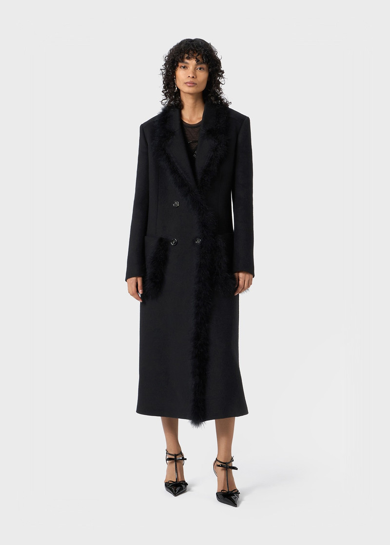 Blumarine FELT COAT WITH MARABOU FEATHERS outlook