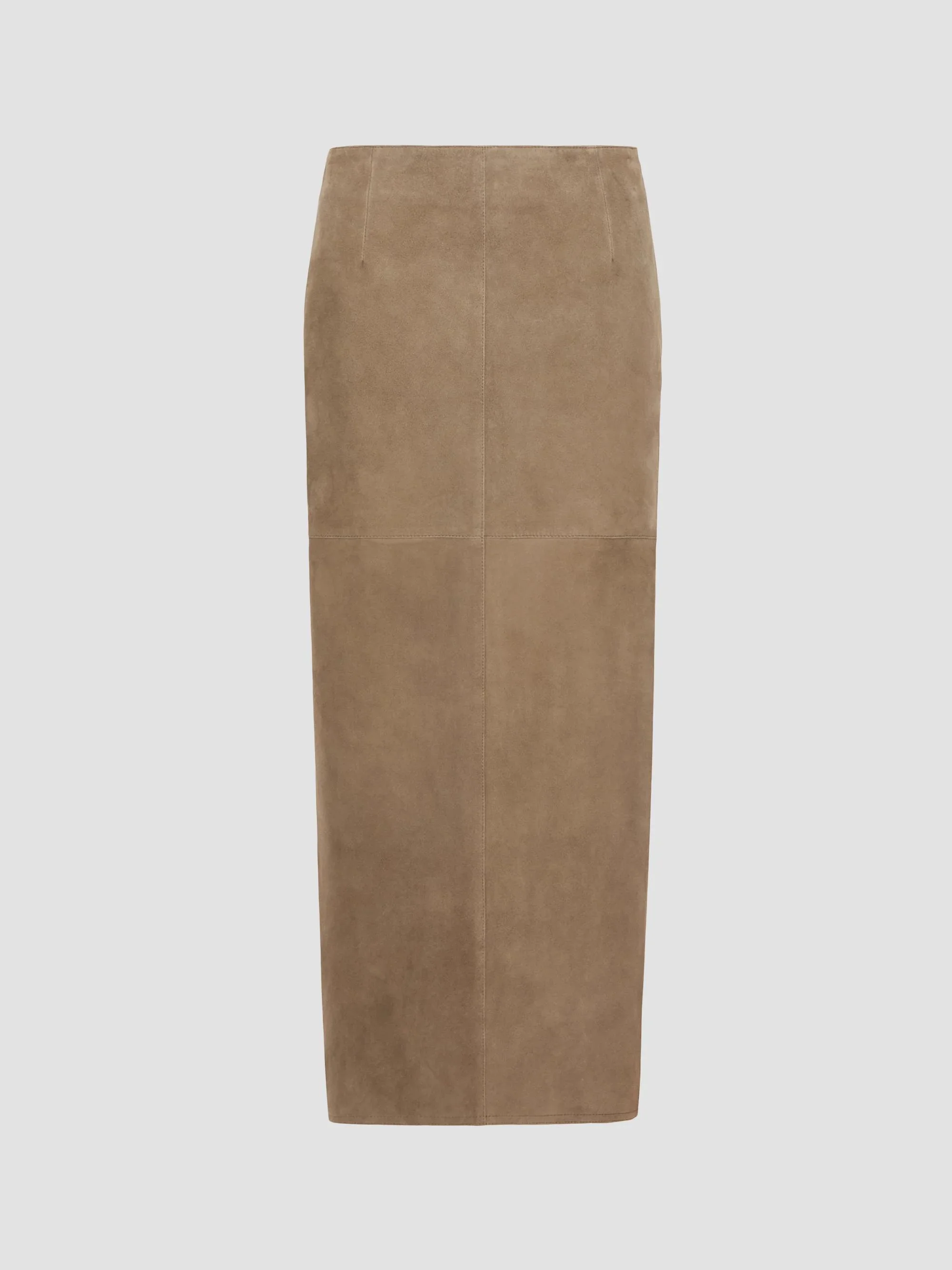 Women's Suede Skirt - Khaki - 1