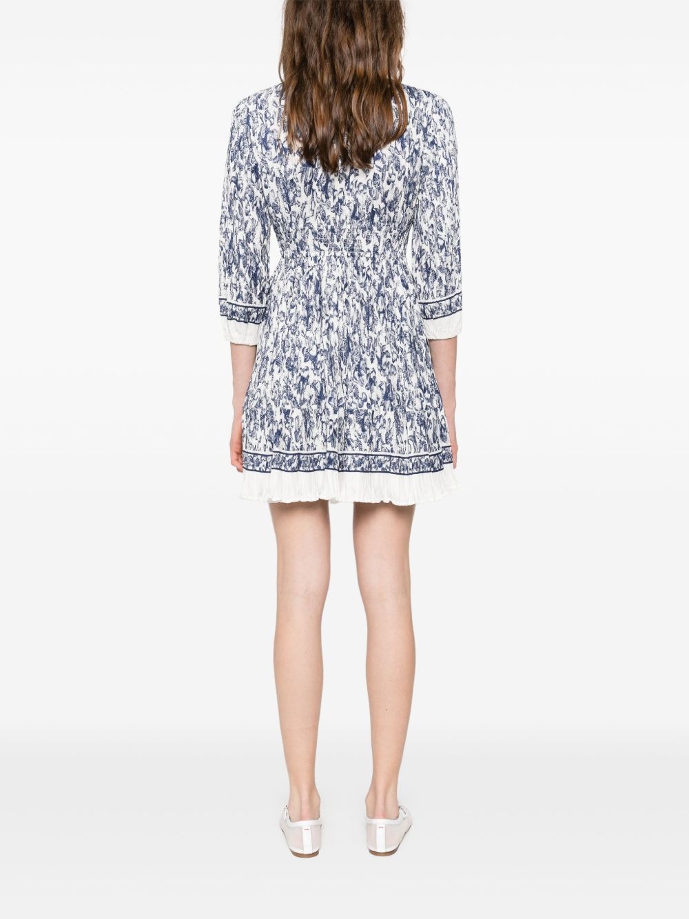 floral-print pleated mini dress - 4
