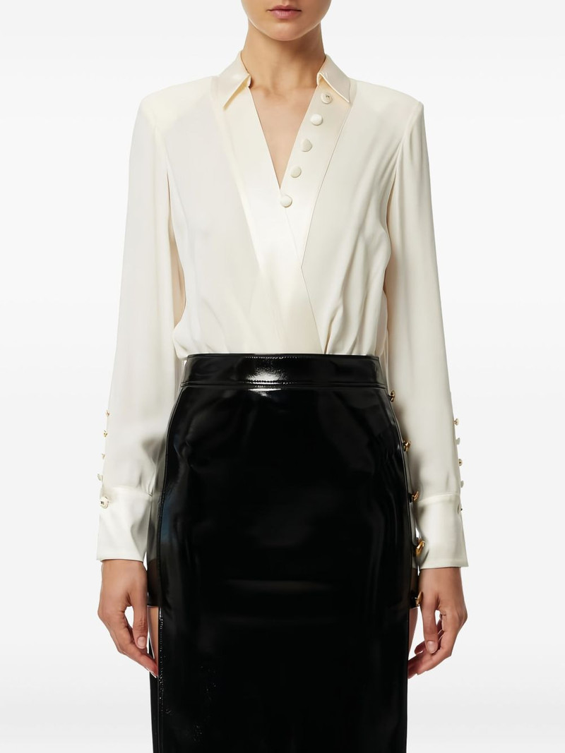 ELISABETTA FRANCHI crossover satin bodysuit outlook