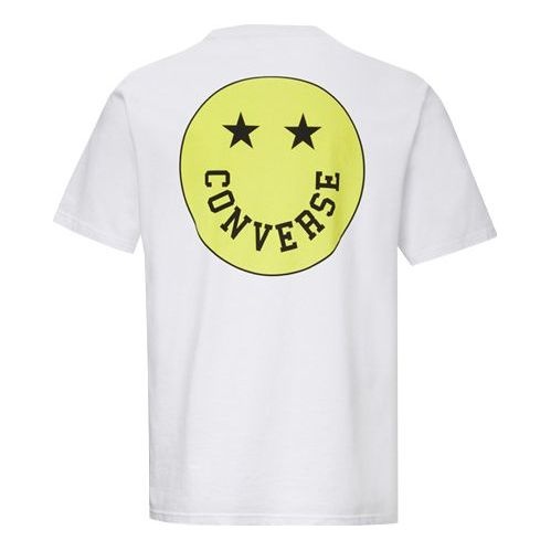 Men's Converse Smiling Face Pattern Sports Short Sleeve White 10018859-102 - 2