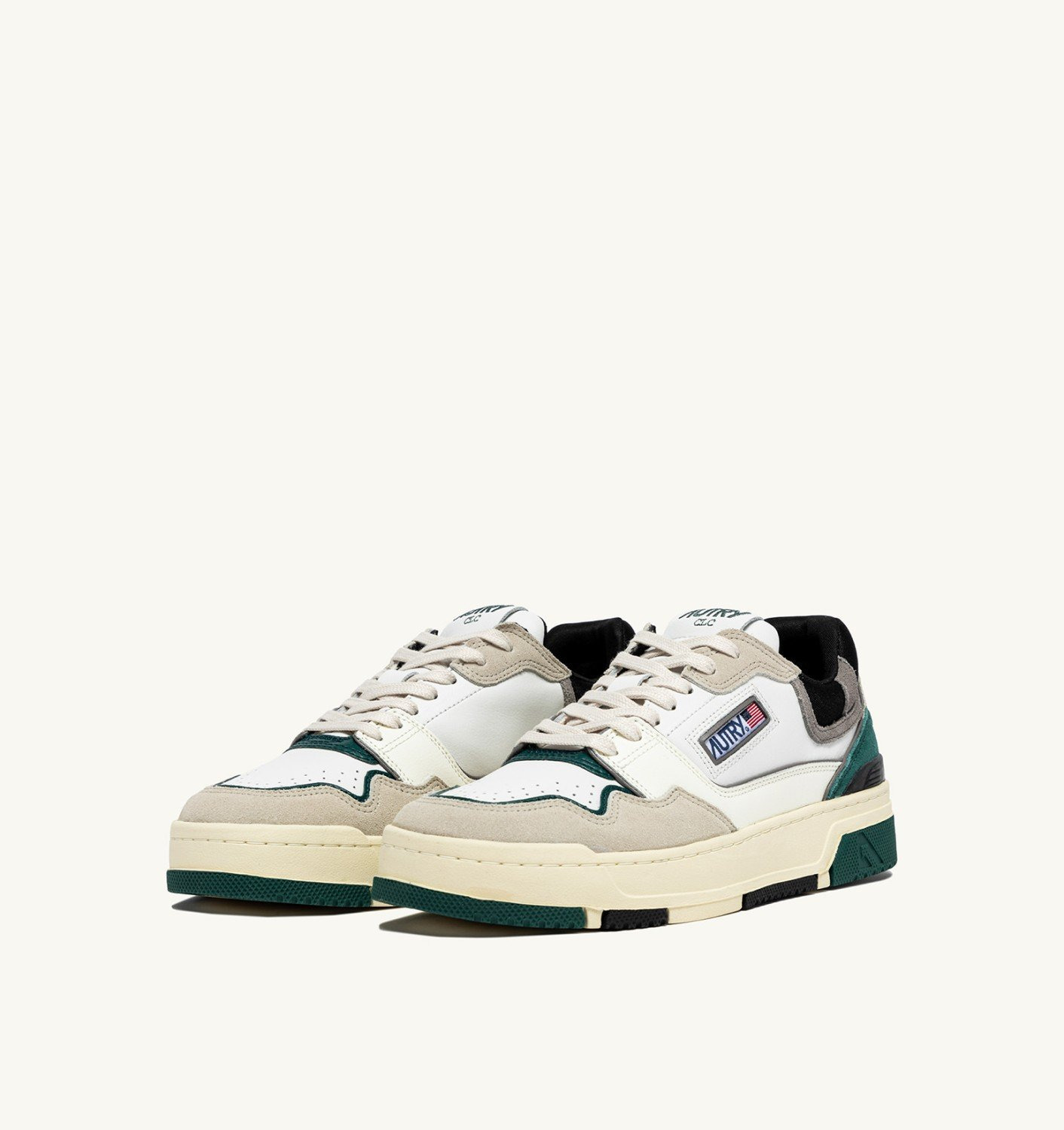 CLC LOW SNEAKERS IN WHITE AND FOREST SUEDE AND LEATHER - 3