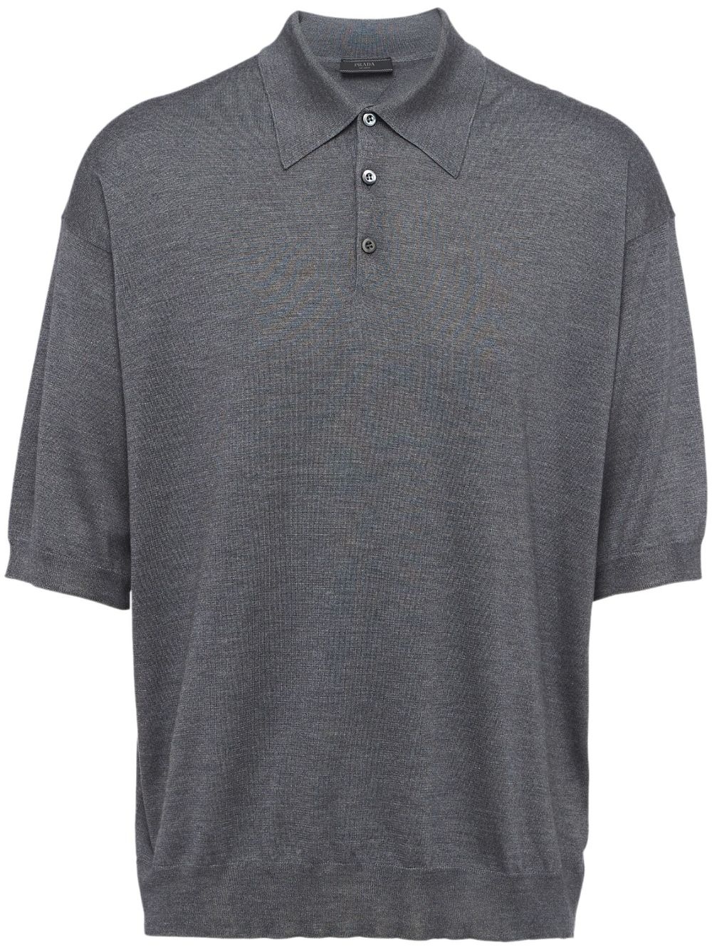 silk short-sleeve polo shirt - 1